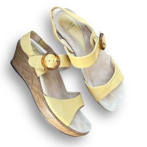 Dansko Yellow Strappy Wedge Heels Sandals Women's Eu 40 US 9.5 - 10